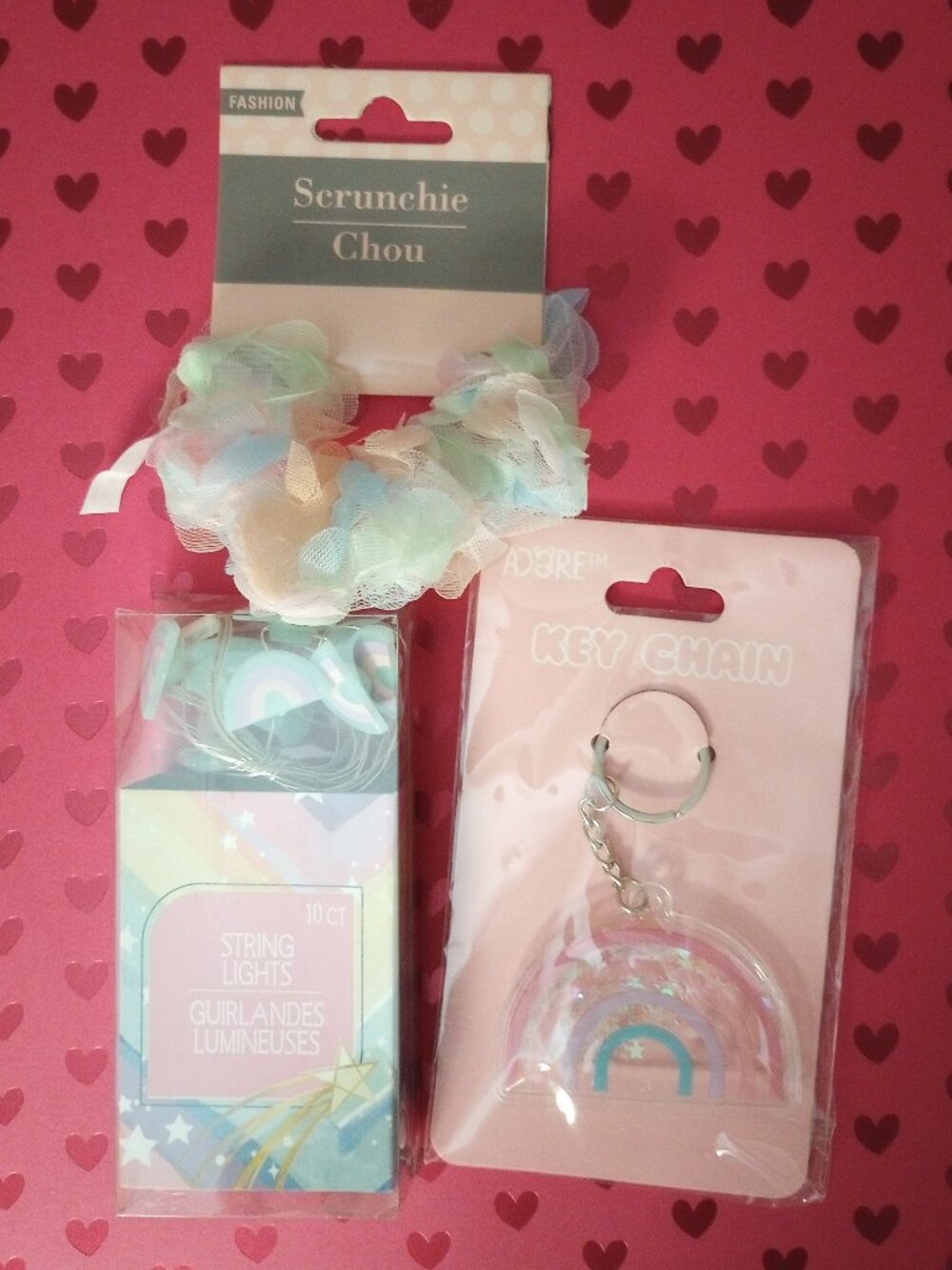 🌷🌫️ Lights Scrunchie Key Chain Set